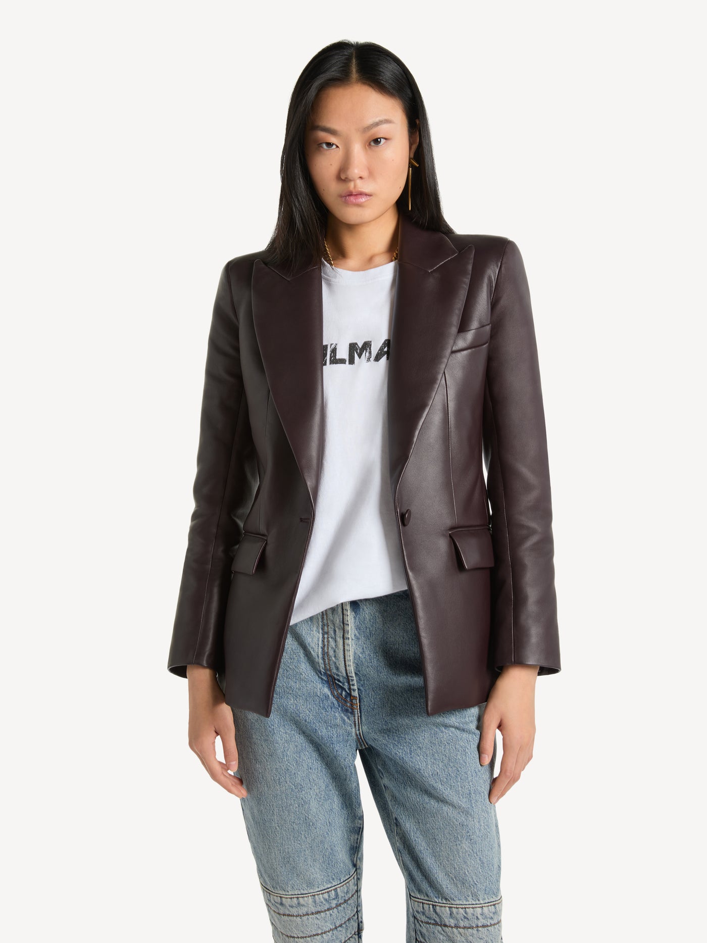 1-button jacket in lambskin