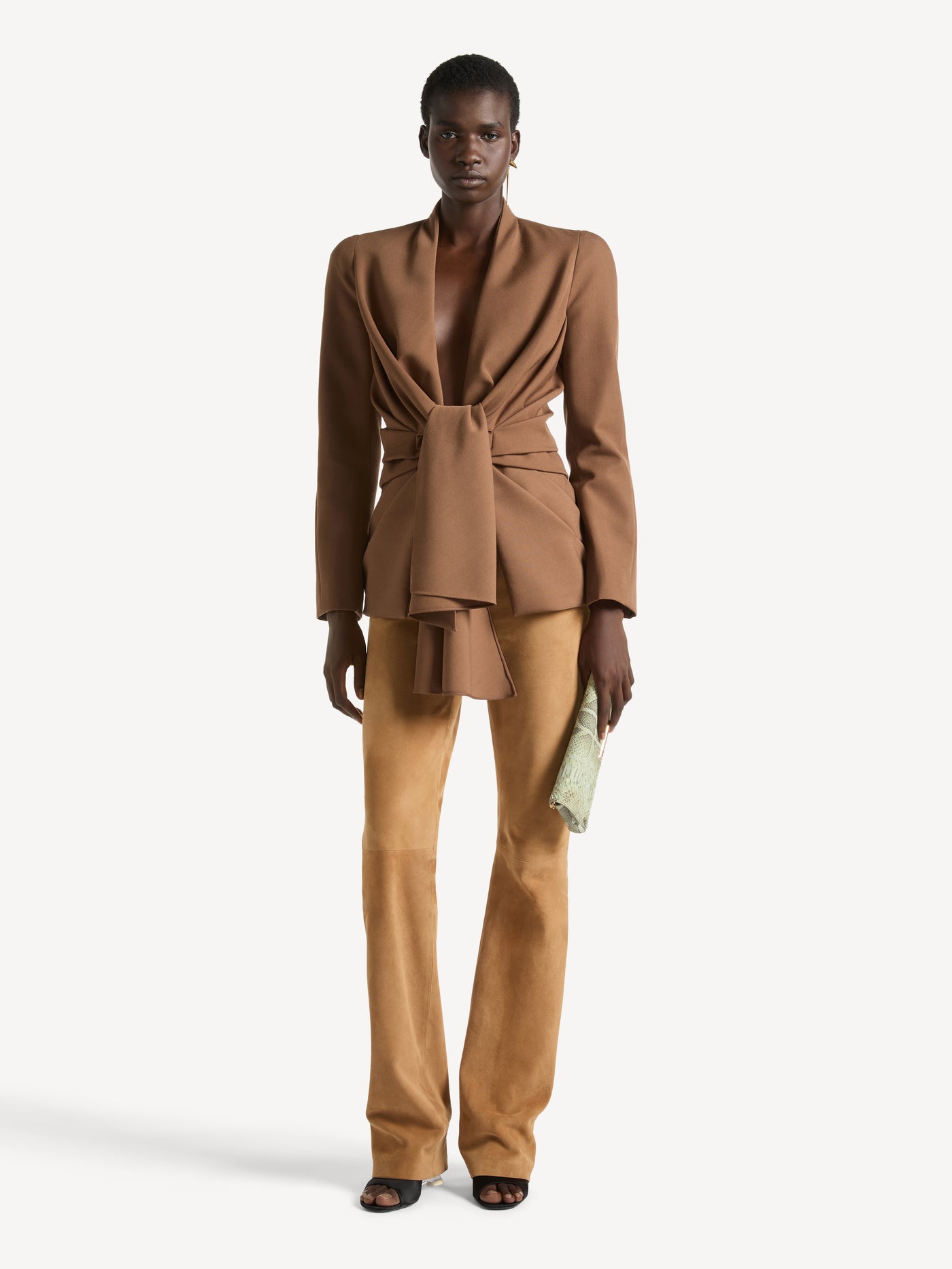Grain de poudre jacket with tie detail