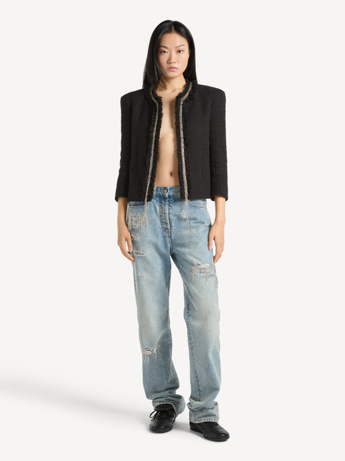 Spencer jacket in tweed with chains