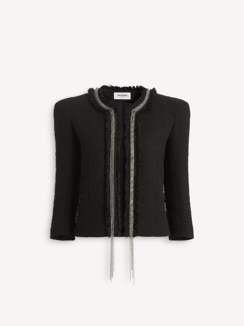 Spencer en tweed et chaînes