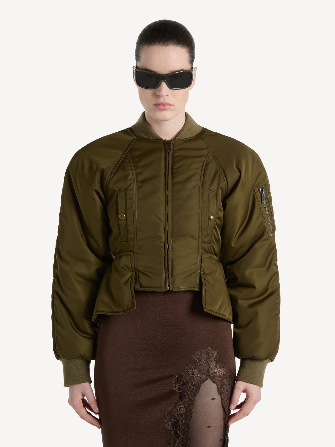 Nylon signature bomber jacket
