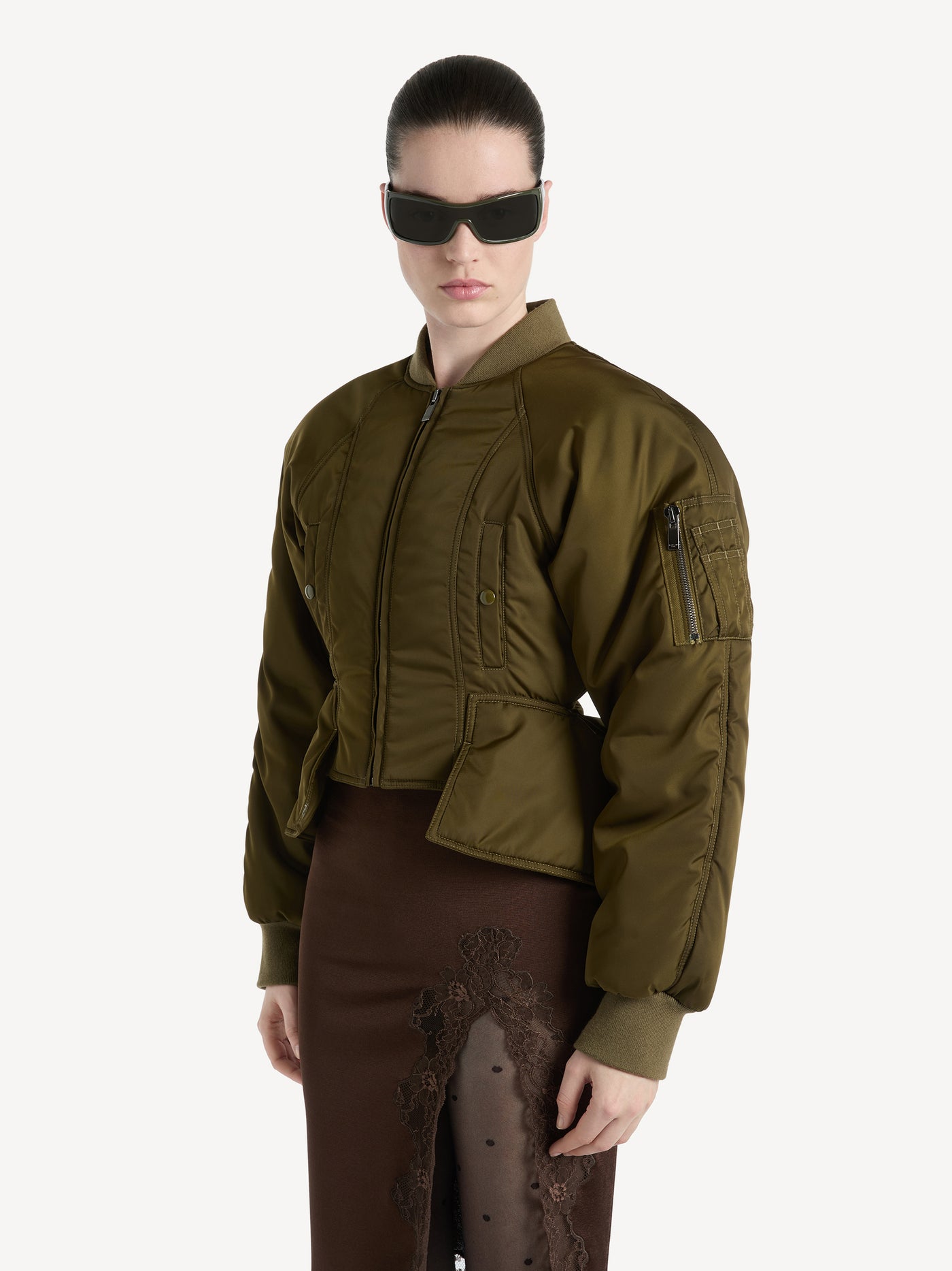 Nylon signature bomber jacket