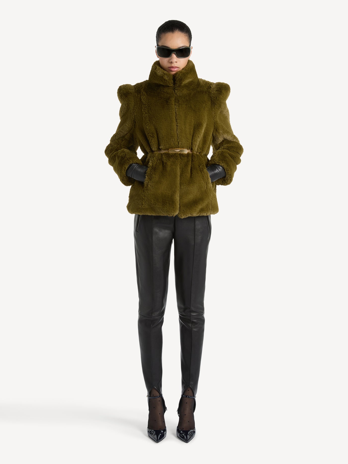 Short faux fur coat