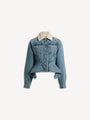 Jeans-signature-jacke mit Lammfellkragen