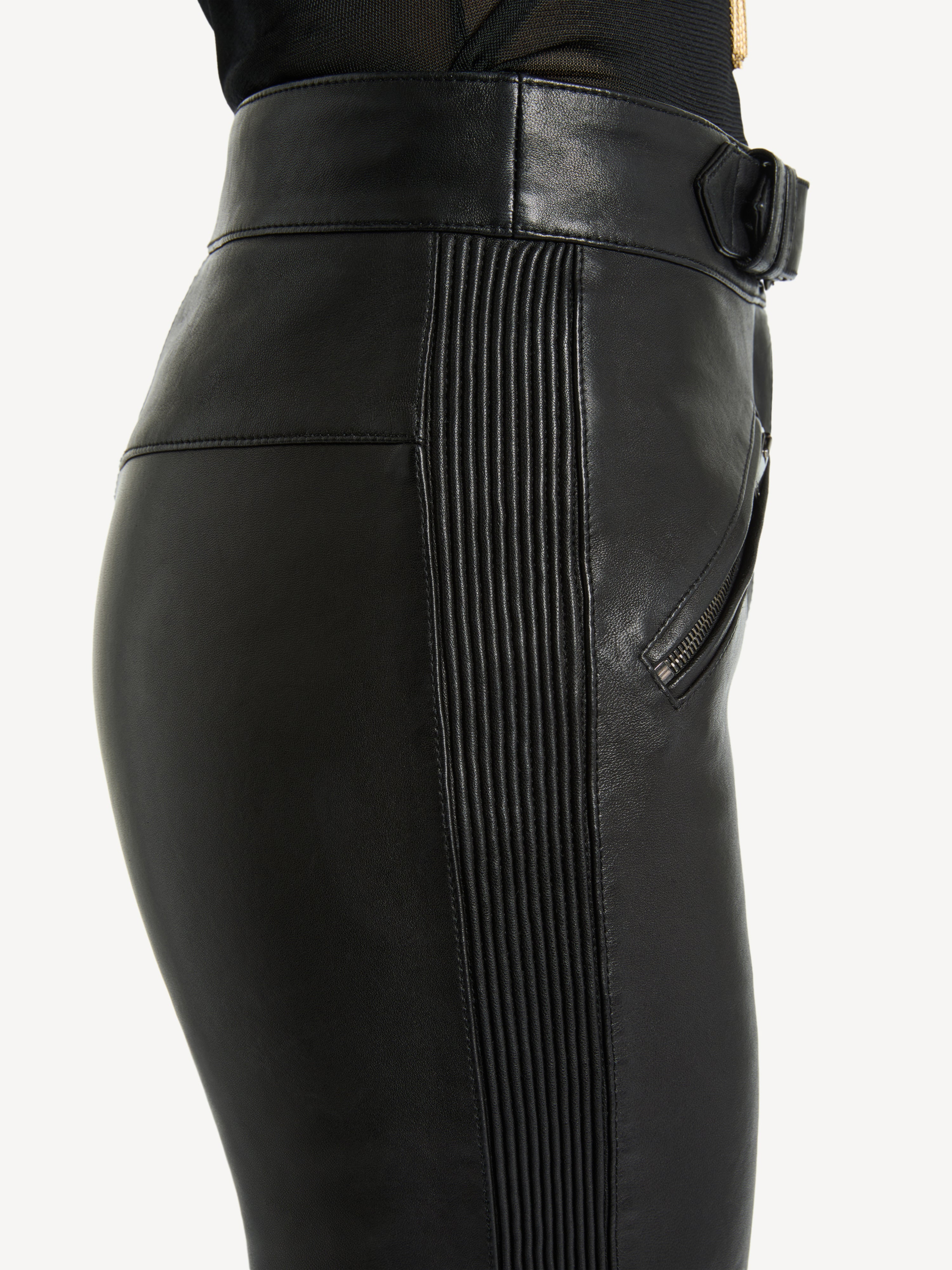 Lambskin biker trousers Black - Women I Balmain