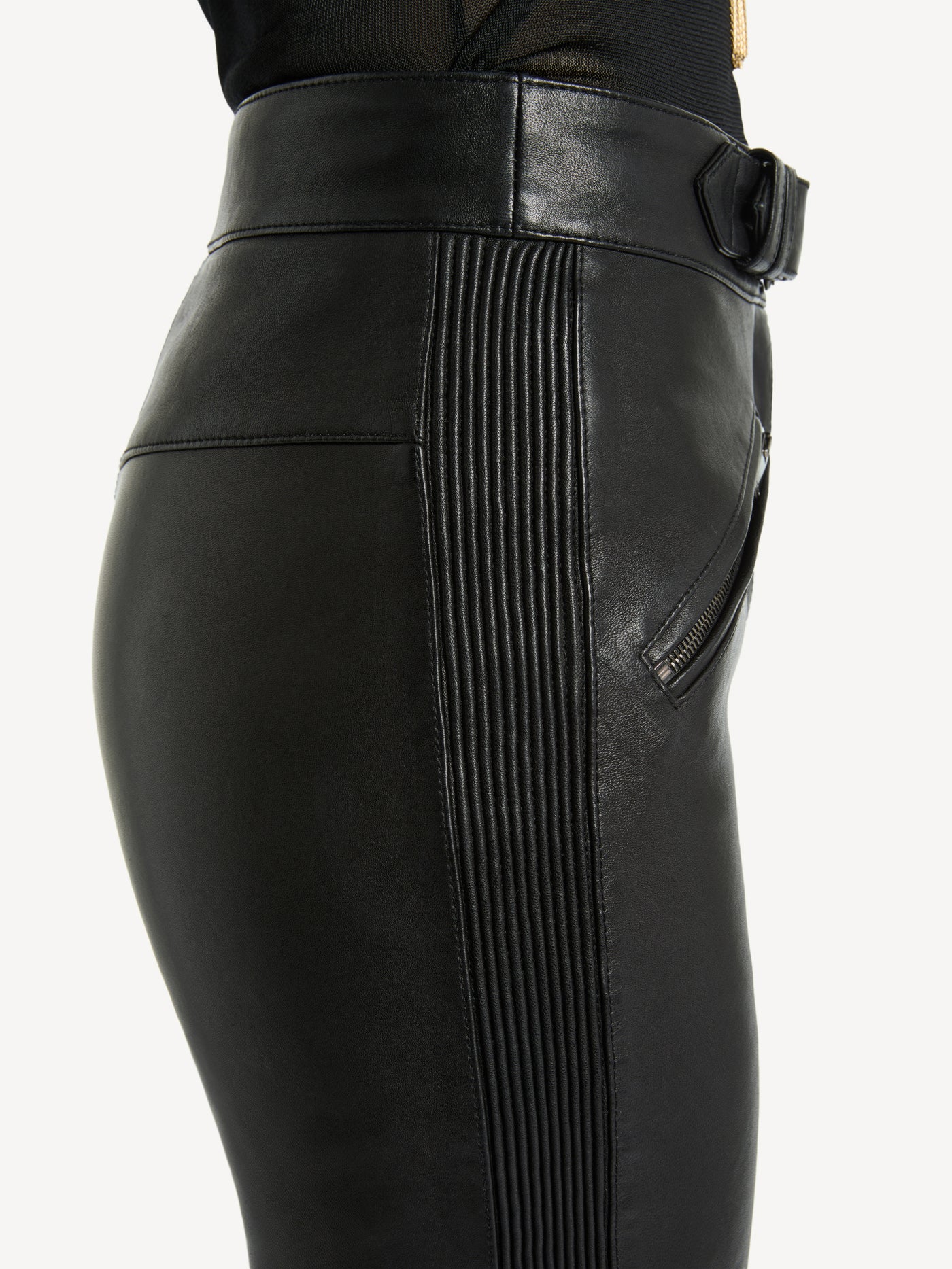 Lambskin biker trousers