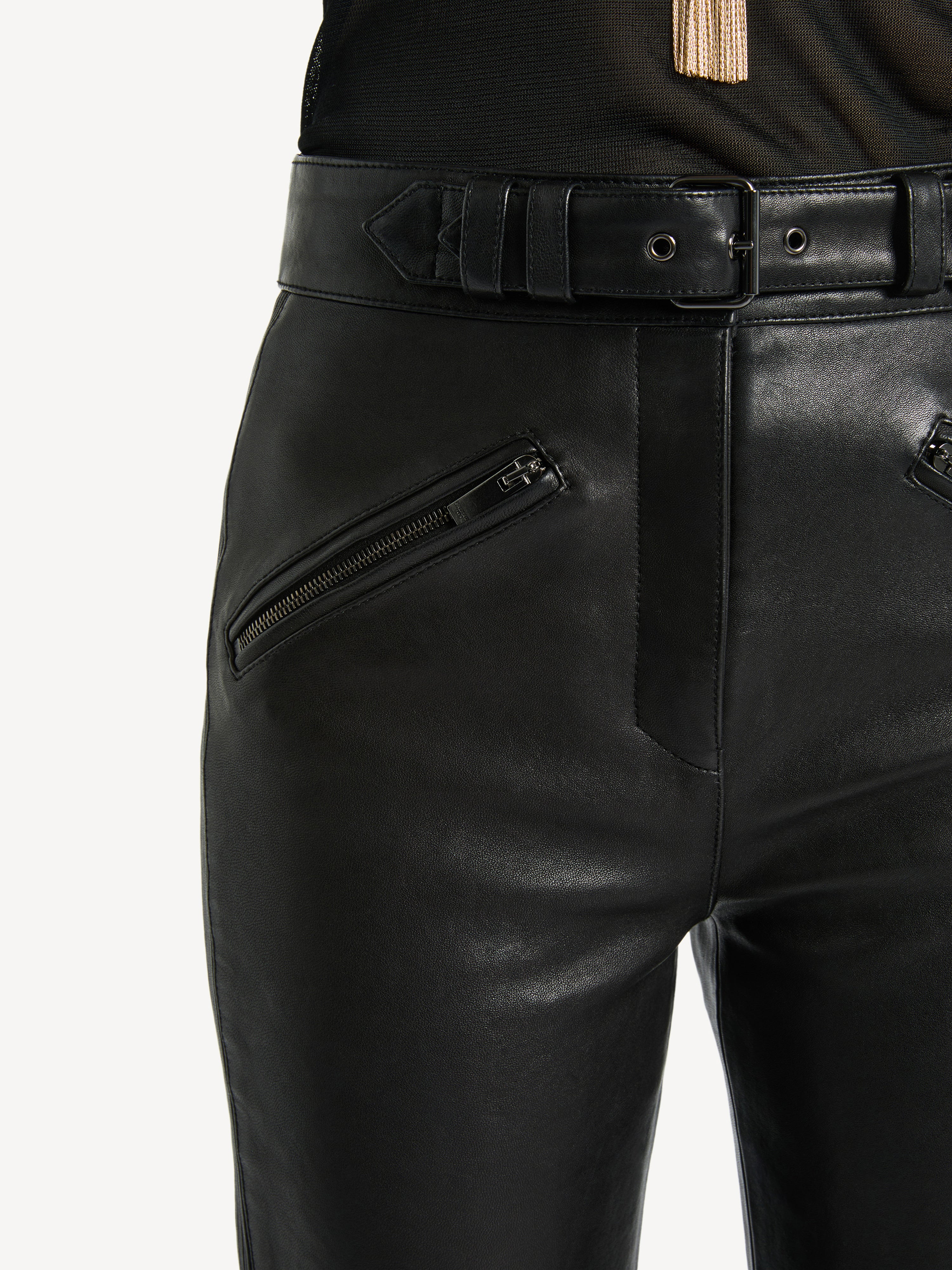 Lambskin biker trousers Black - Women I Balmain