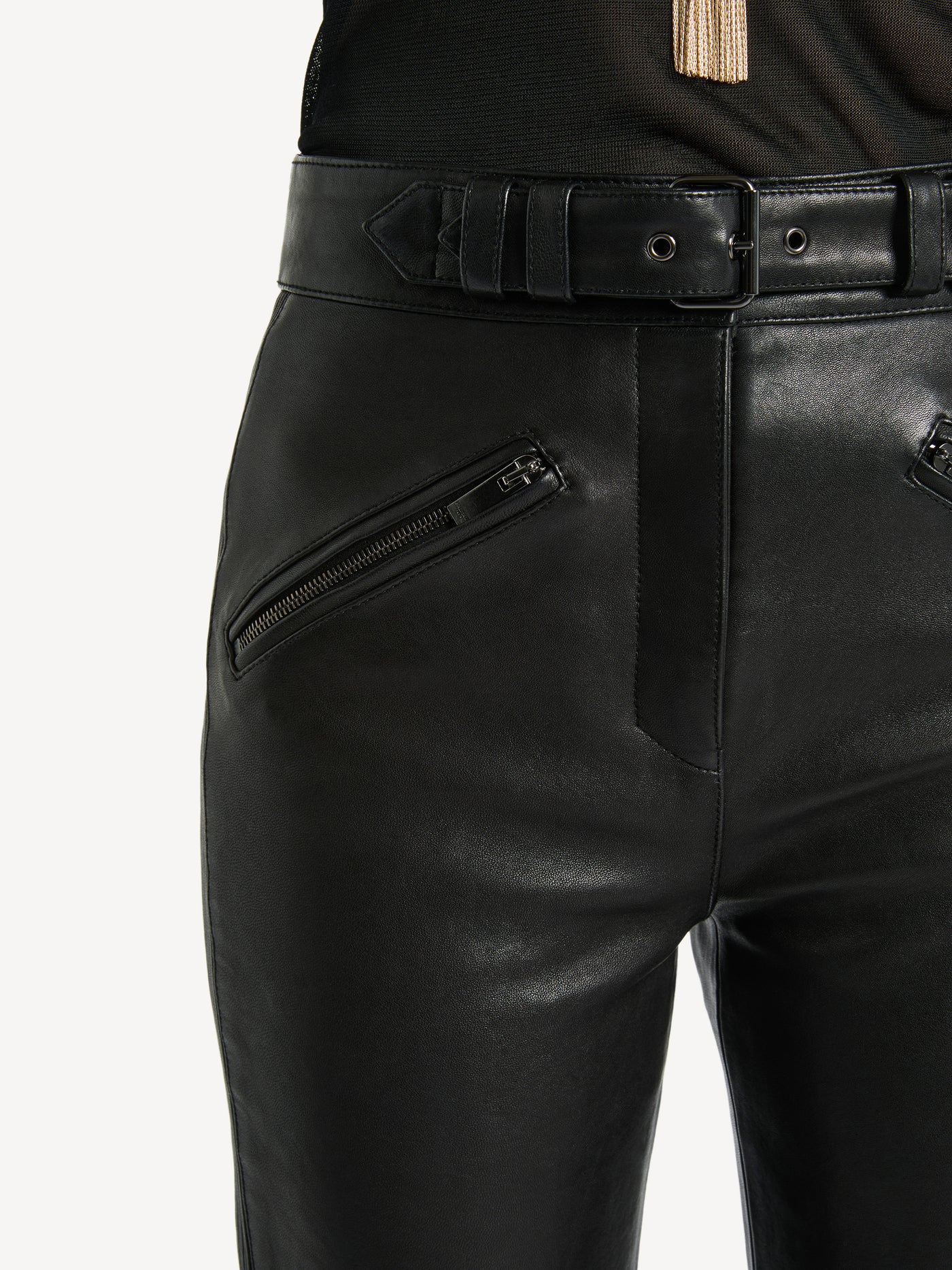 Lambskin biker trousers