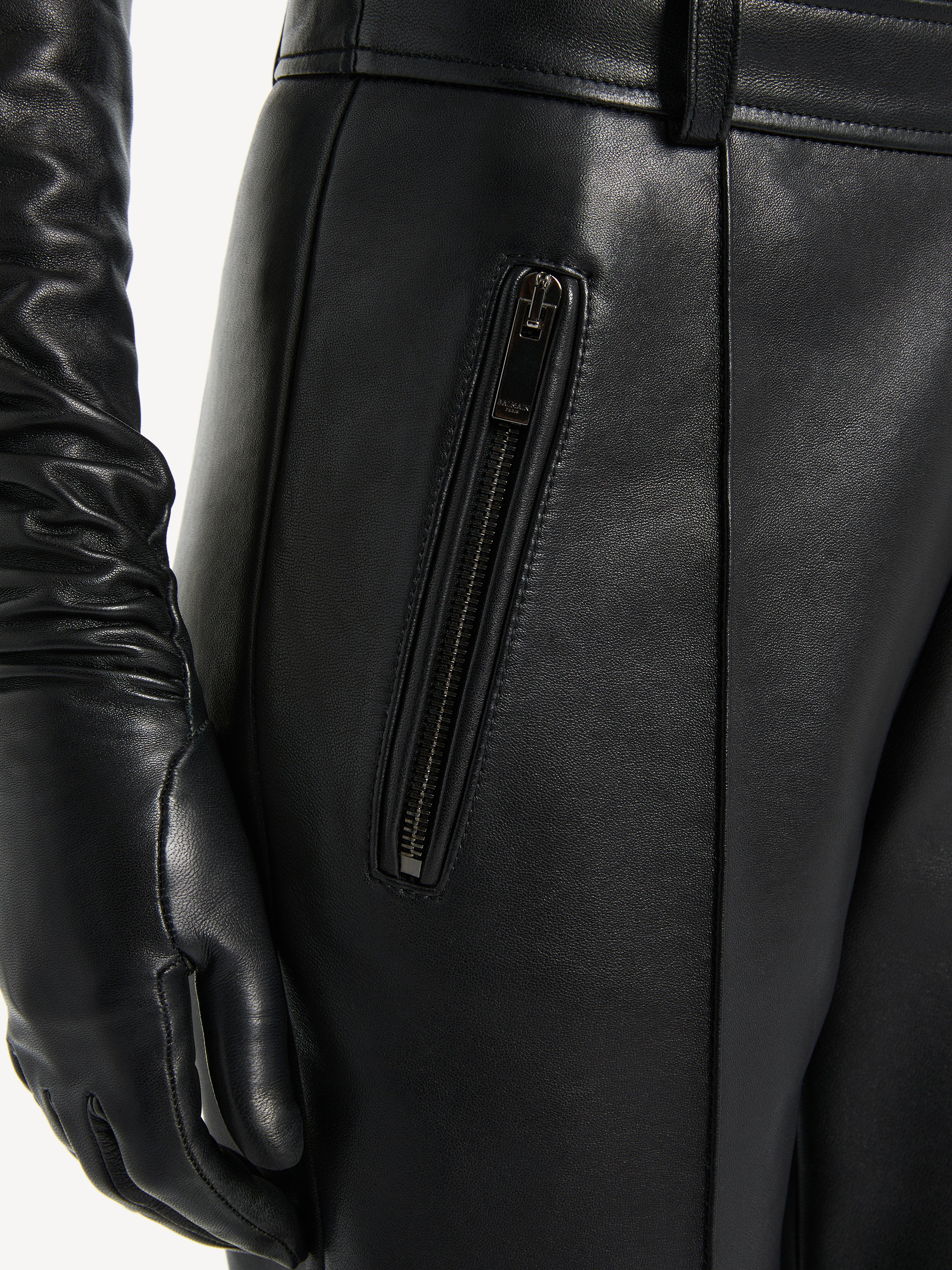 Lambskin trousers with stirrup Black - Women I Balmain