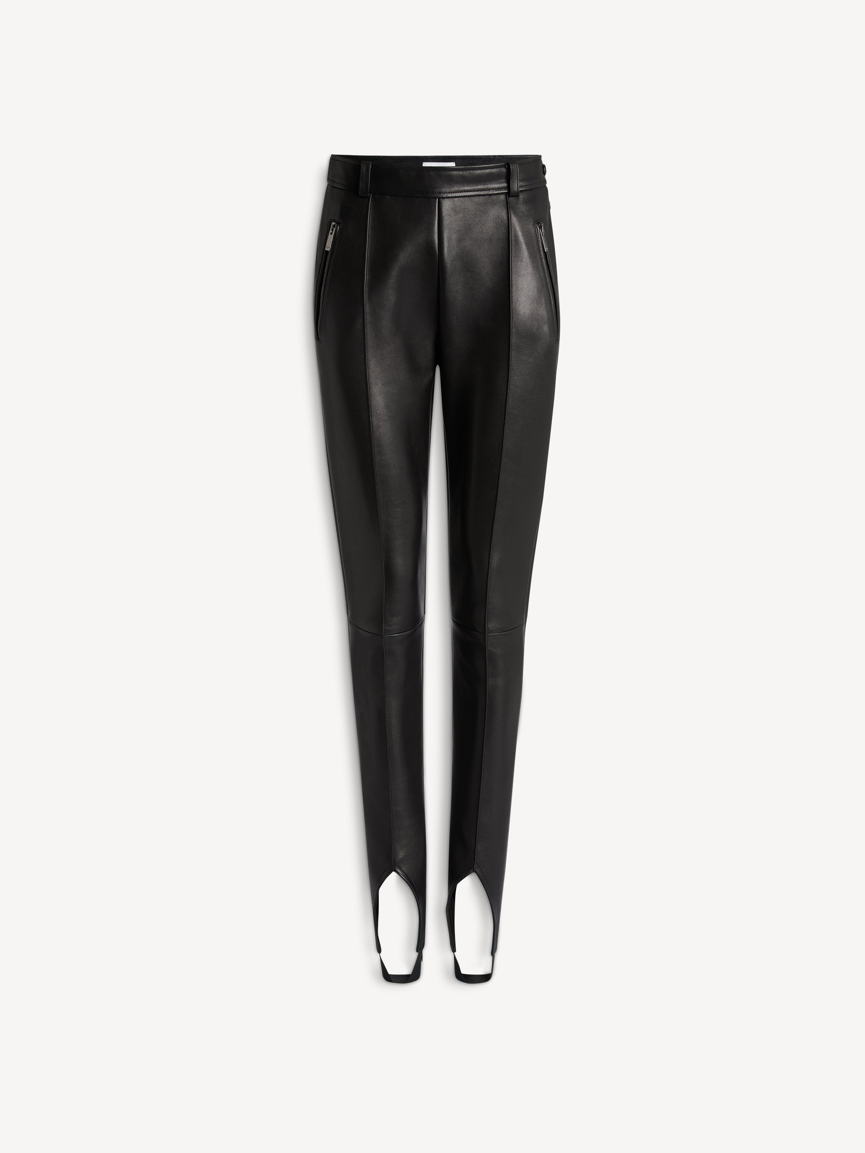 Lambskin trousers with stirrup Black - Women I Balmain