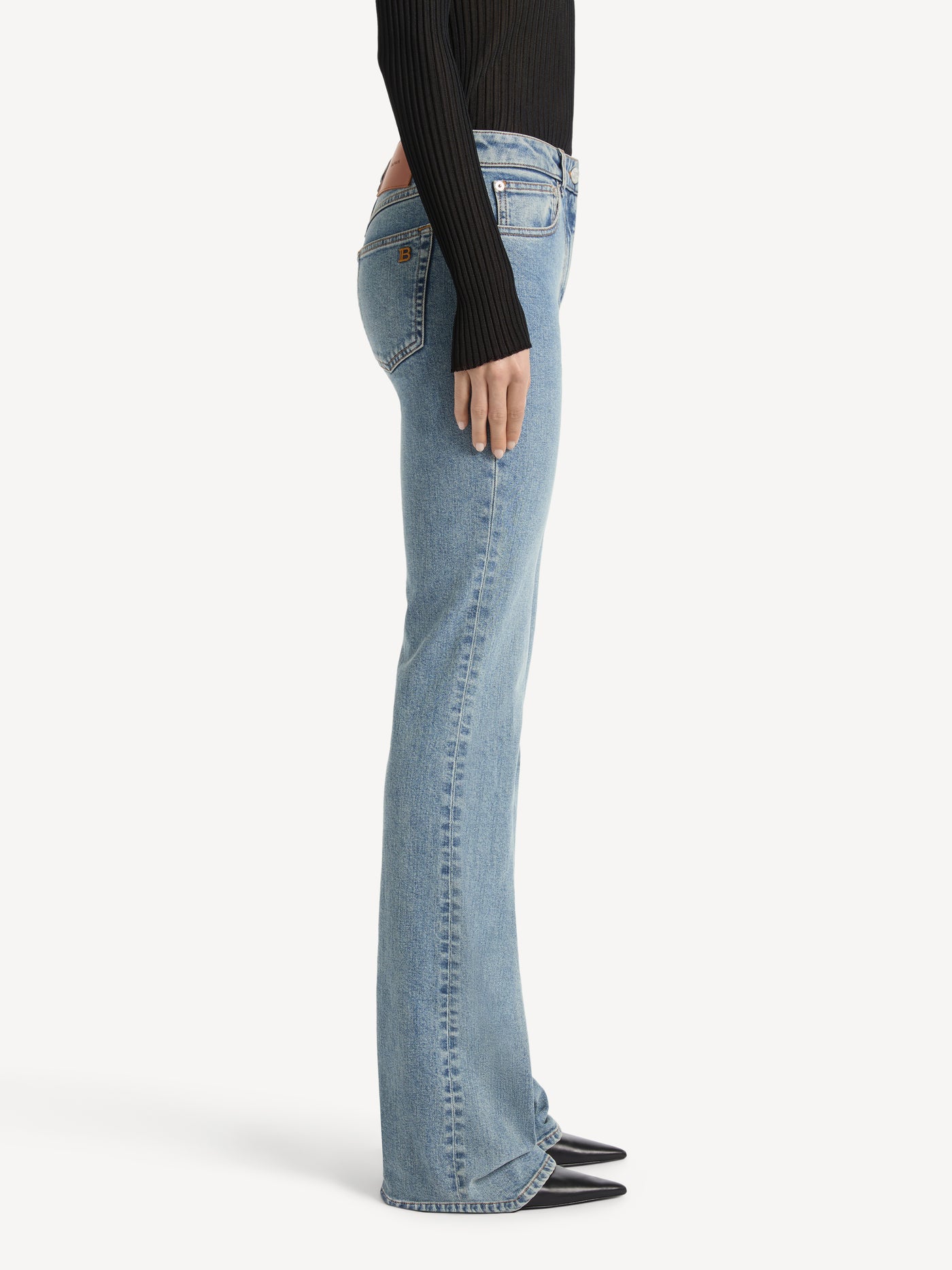 Bootcut faded denim jeans