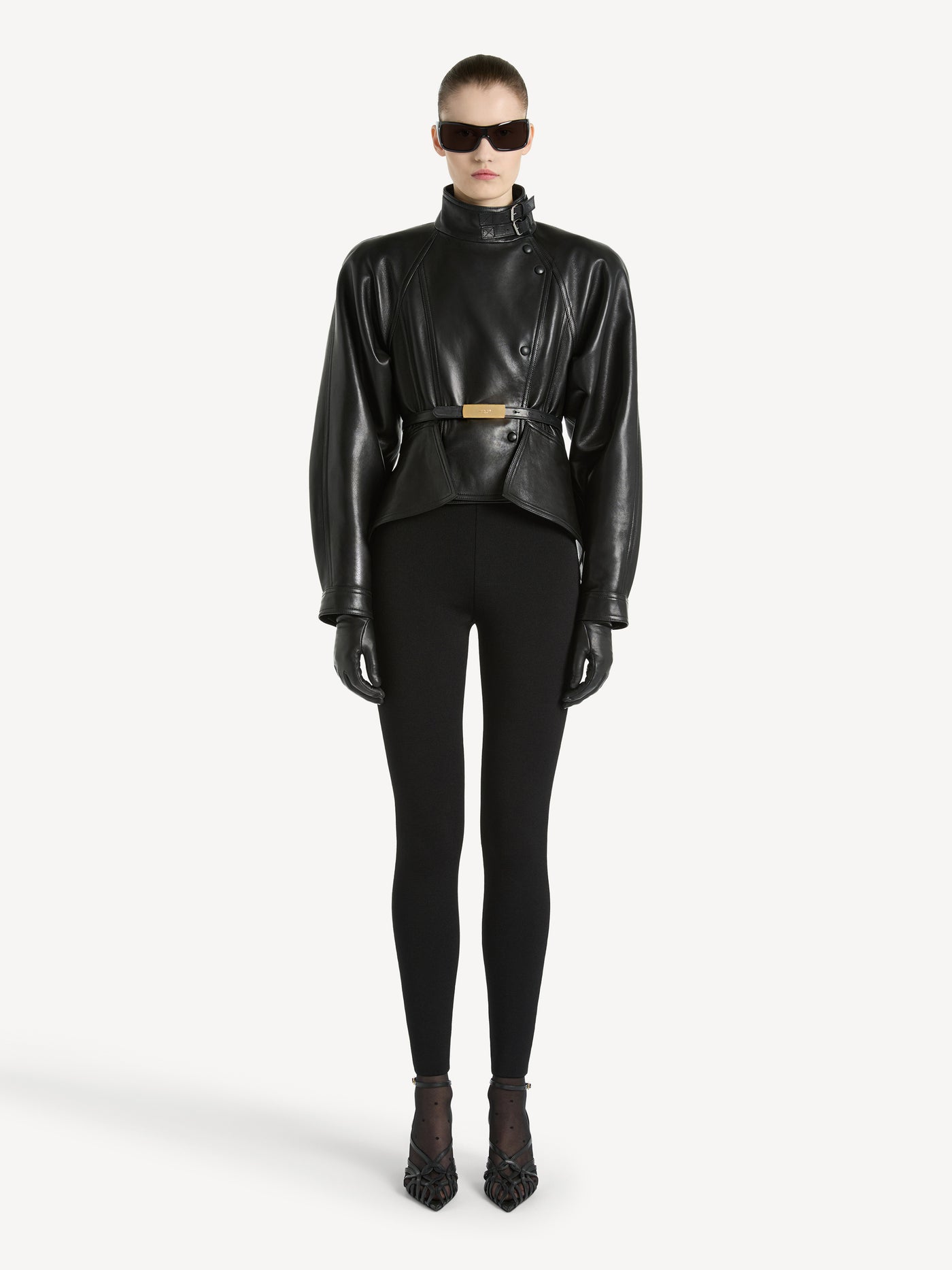 High-waisted Milano jersey trousers