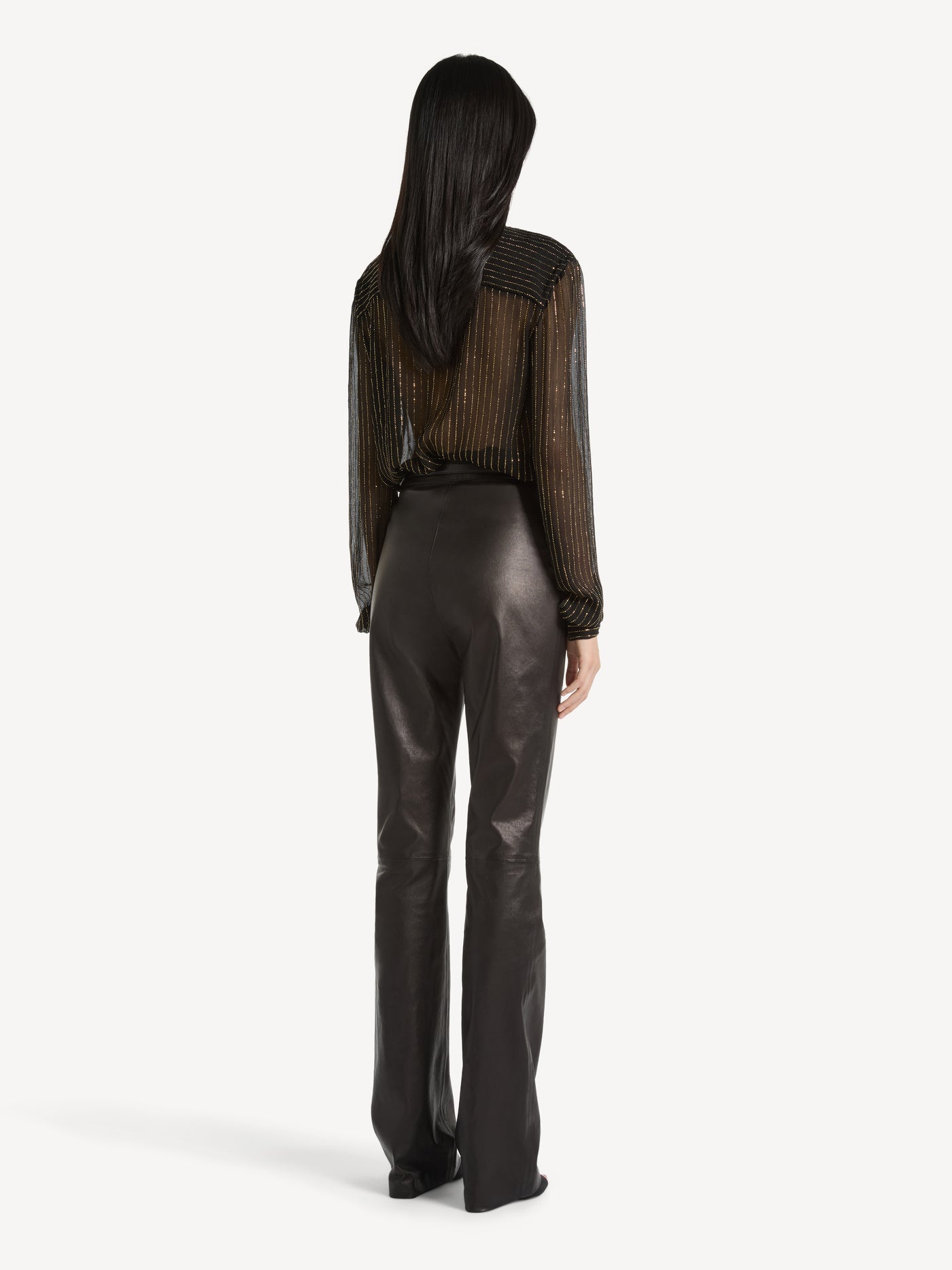 Smooth lambskin trousers