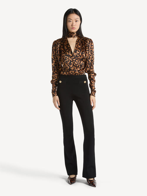 High-waisted Milano jersey trousers