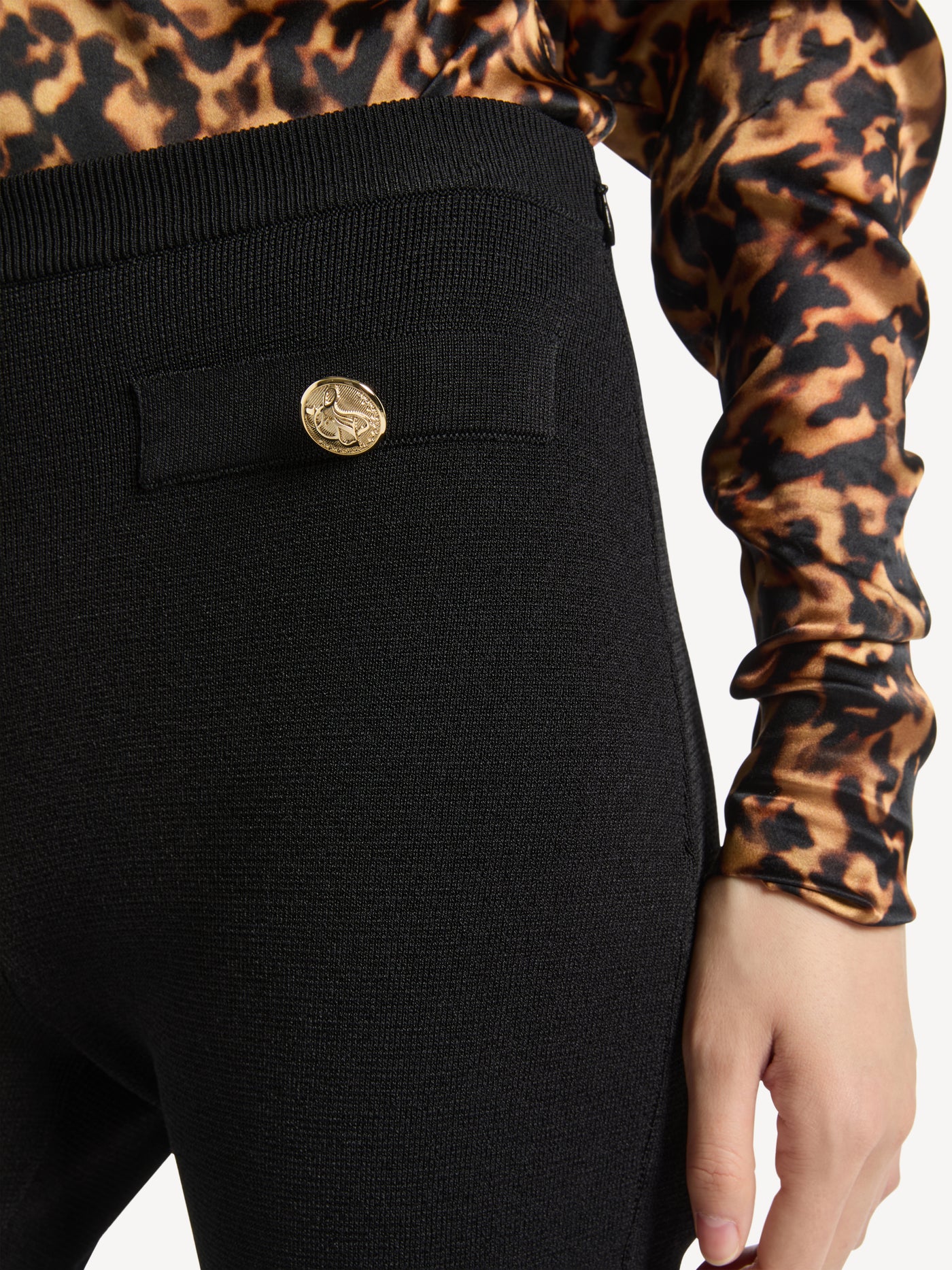 High-waisted Milano jersey trousers