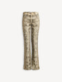 Python-print bootcut denim jeans