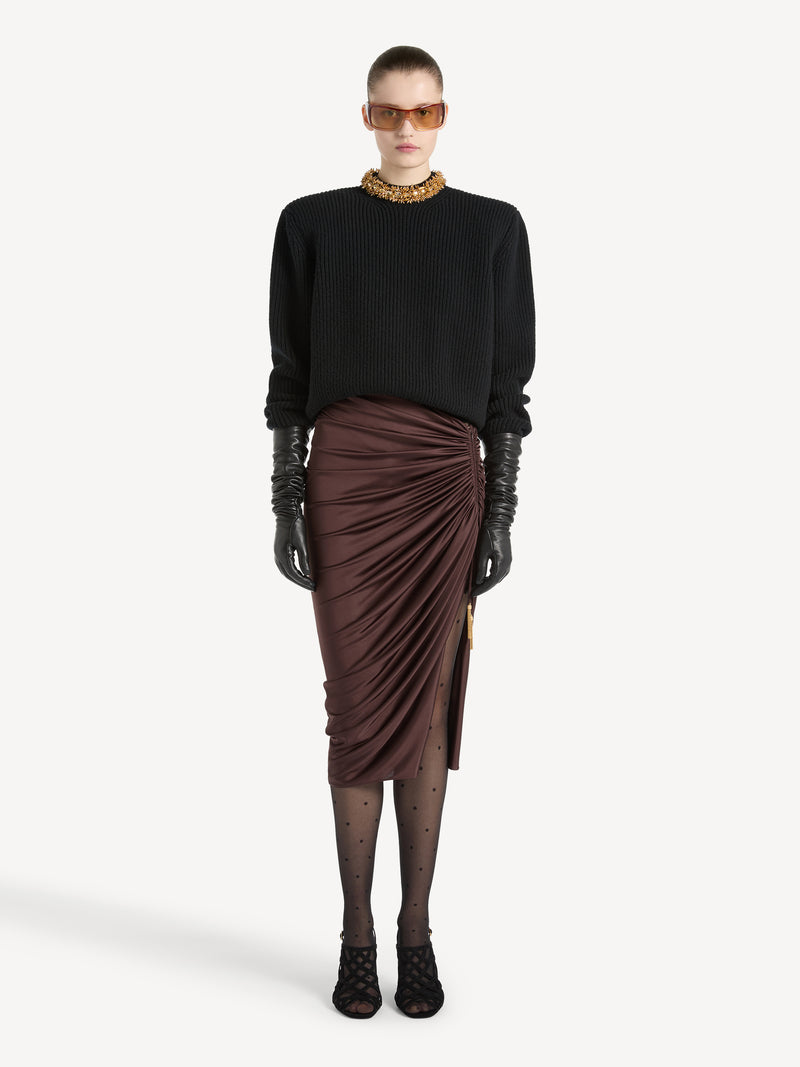 Cashmere jumper with embroidered trim