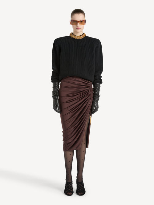 Cashmere jumper with removable embroidered trim