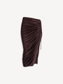 Flowing jersey midi skirt with slit