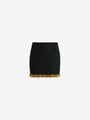 Short tweed skirt with embroidered trim
