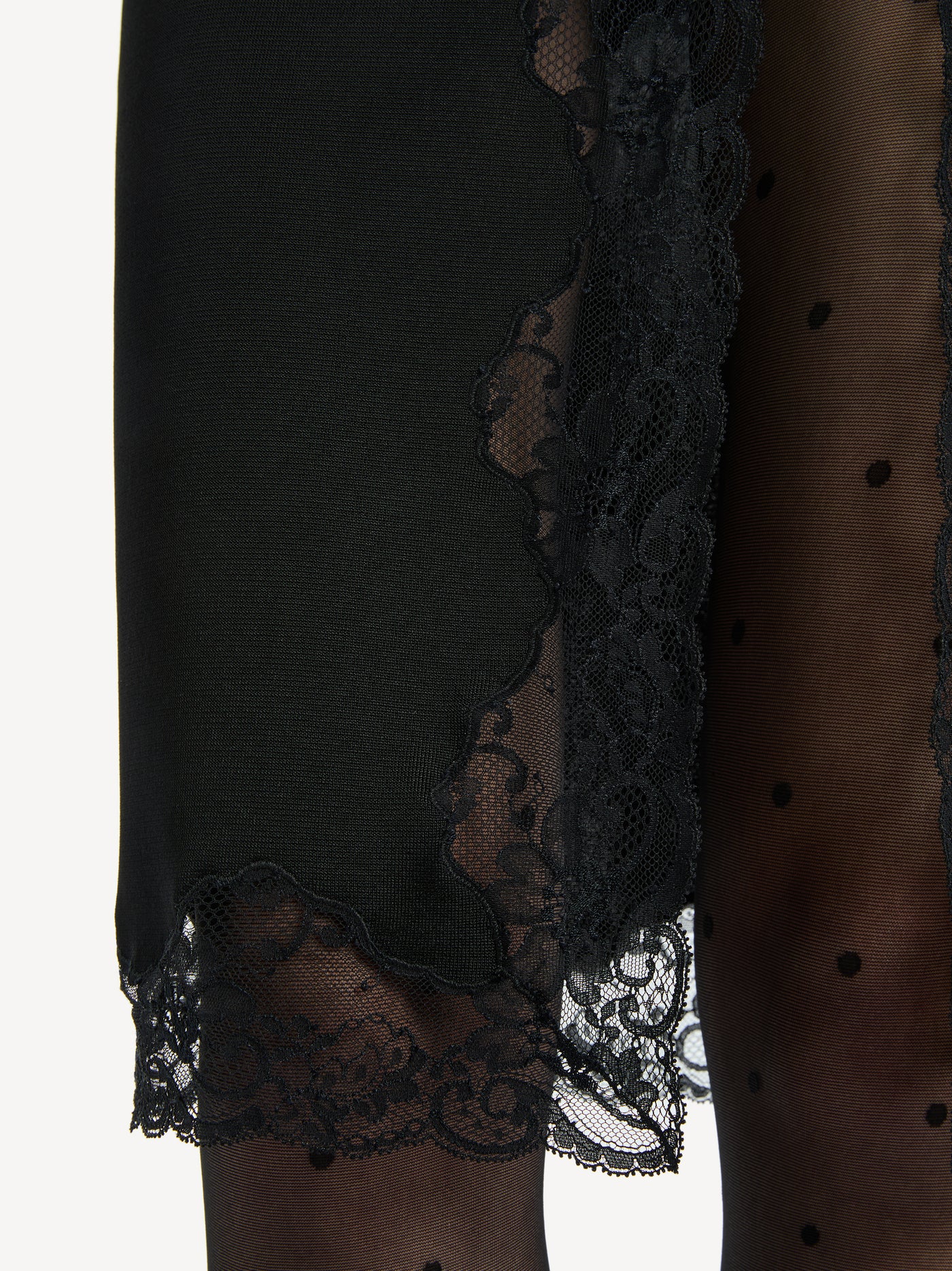 Knit midi skirt with lace