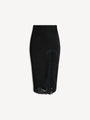 Knit midi skirt with lace