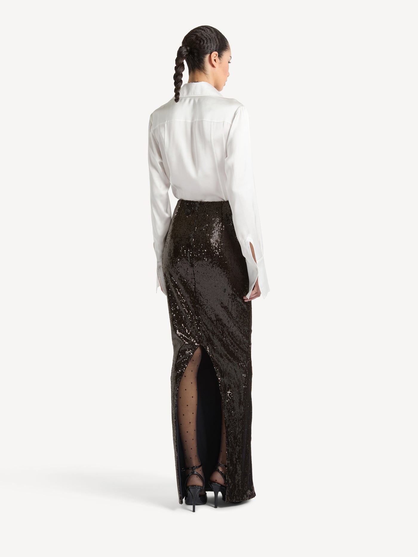Sequinned long skirt