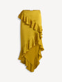 Ruffled silk satin skirt