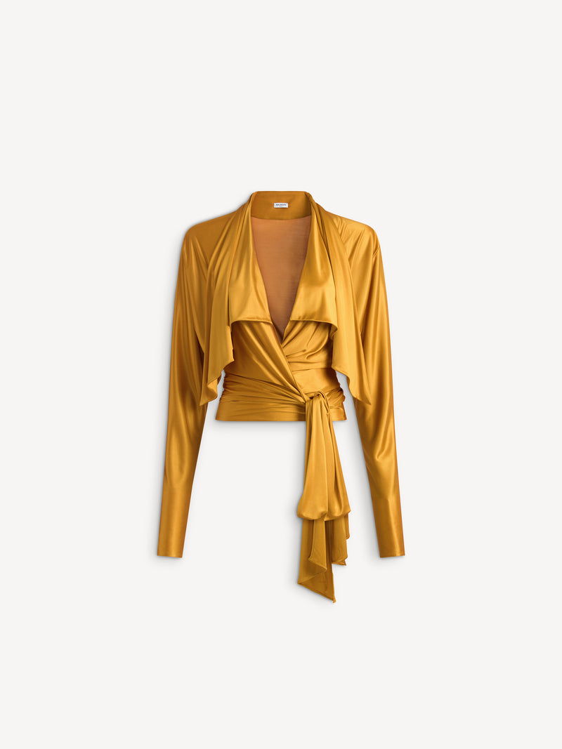Gebundene Bluse aus fließendem Jersey