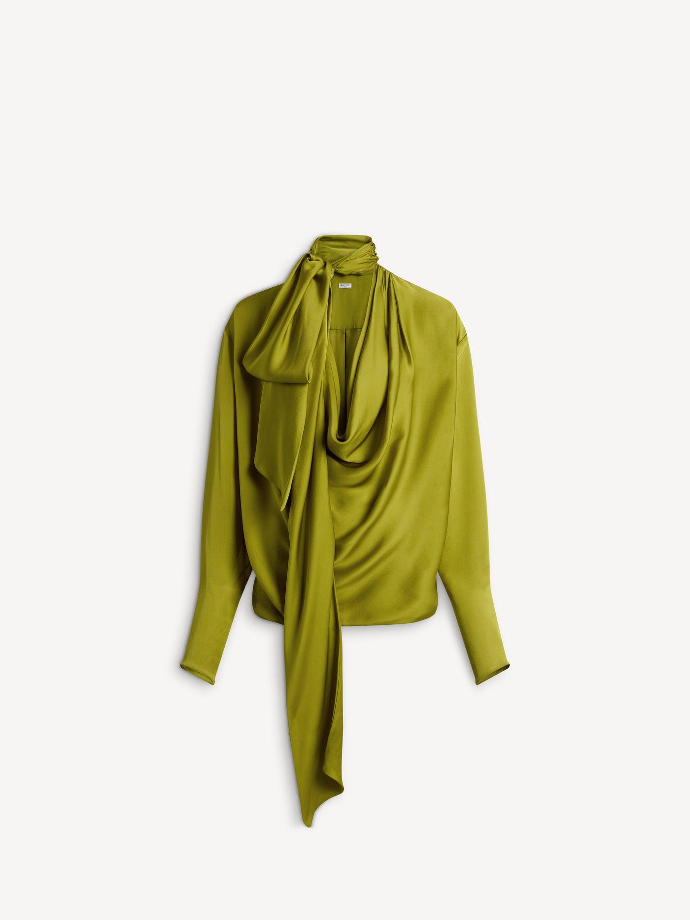 Draped silk chiffon blouse