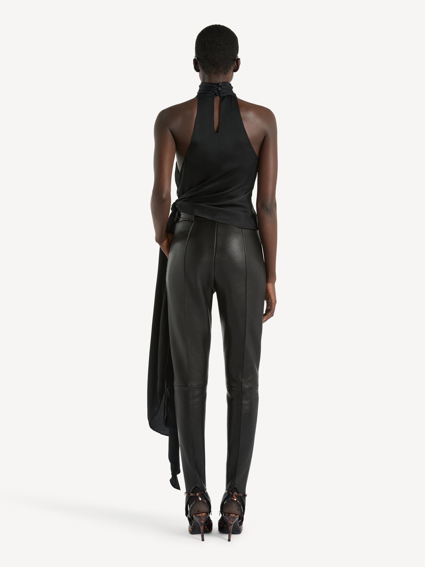 Open-back silk chiffon top