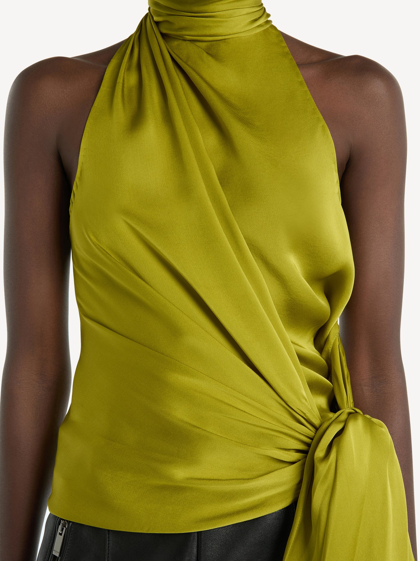 Open-back silk chiffon top
