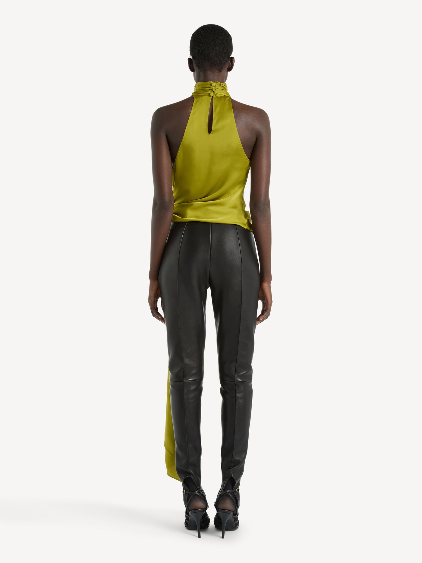 Open-back silk chiffon top
