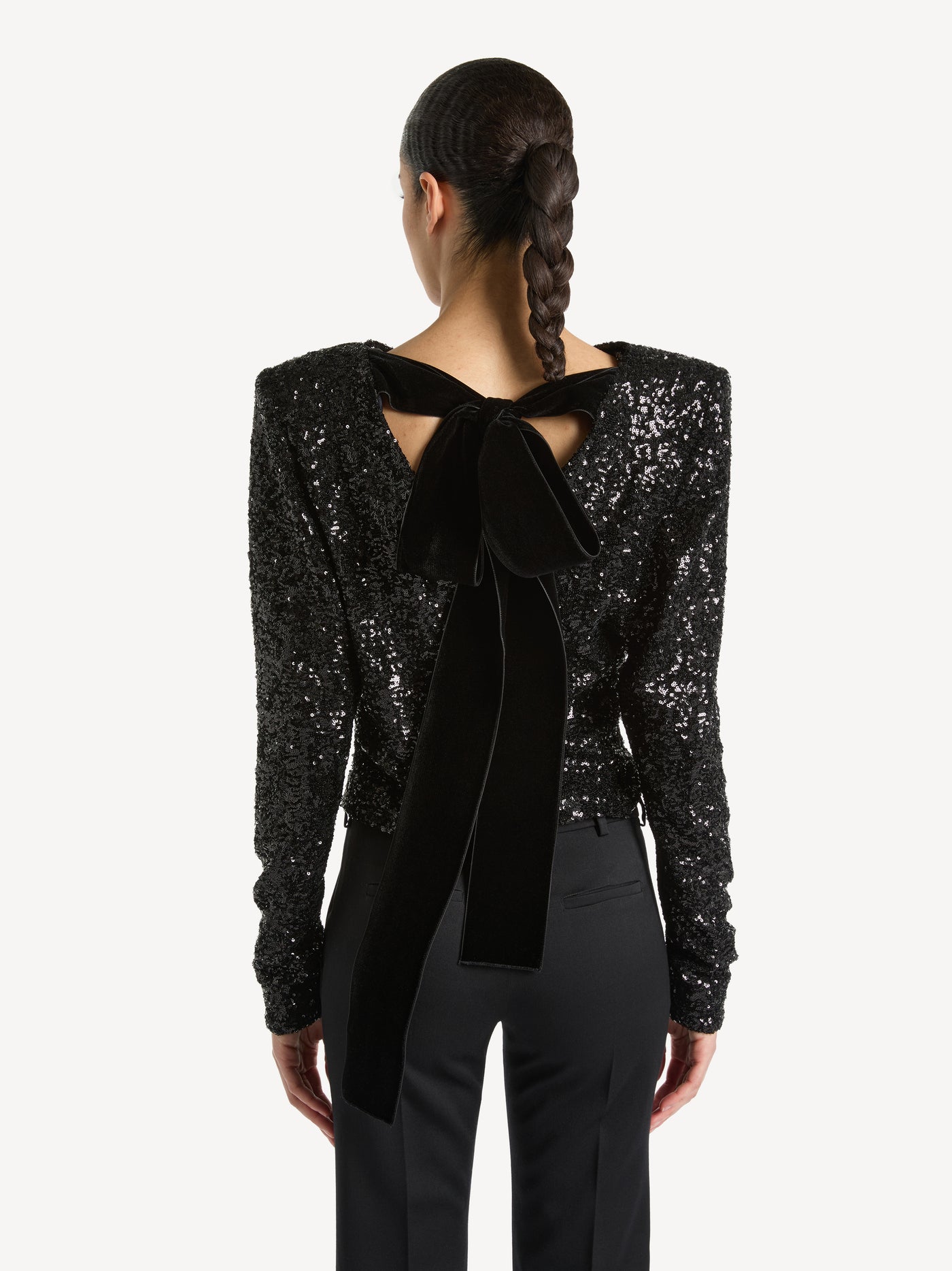 Sequinned top with bow
