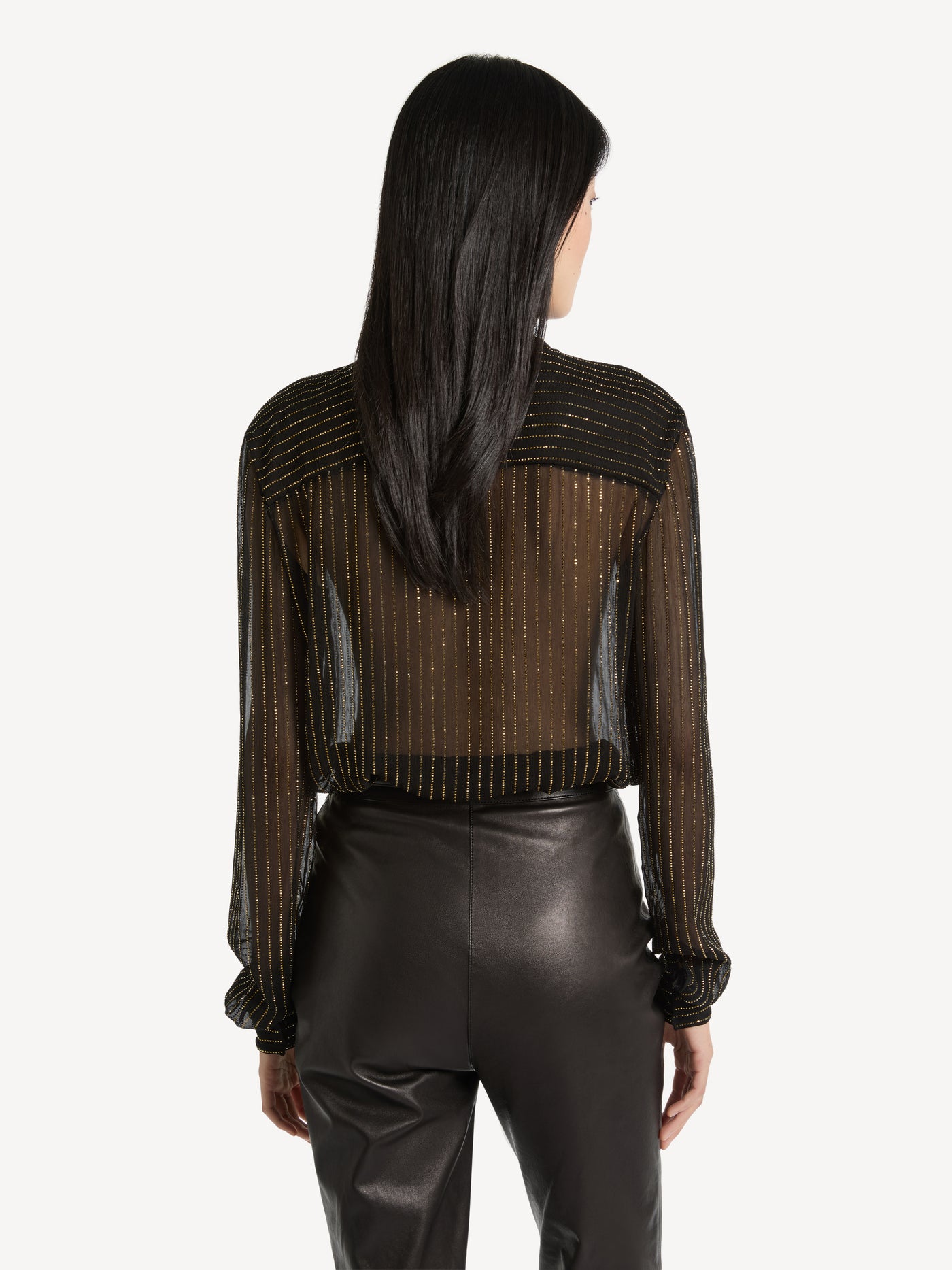 Chiffon blouse with tie detail and crystals
