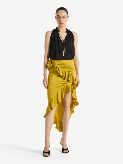 Pleated jersey top