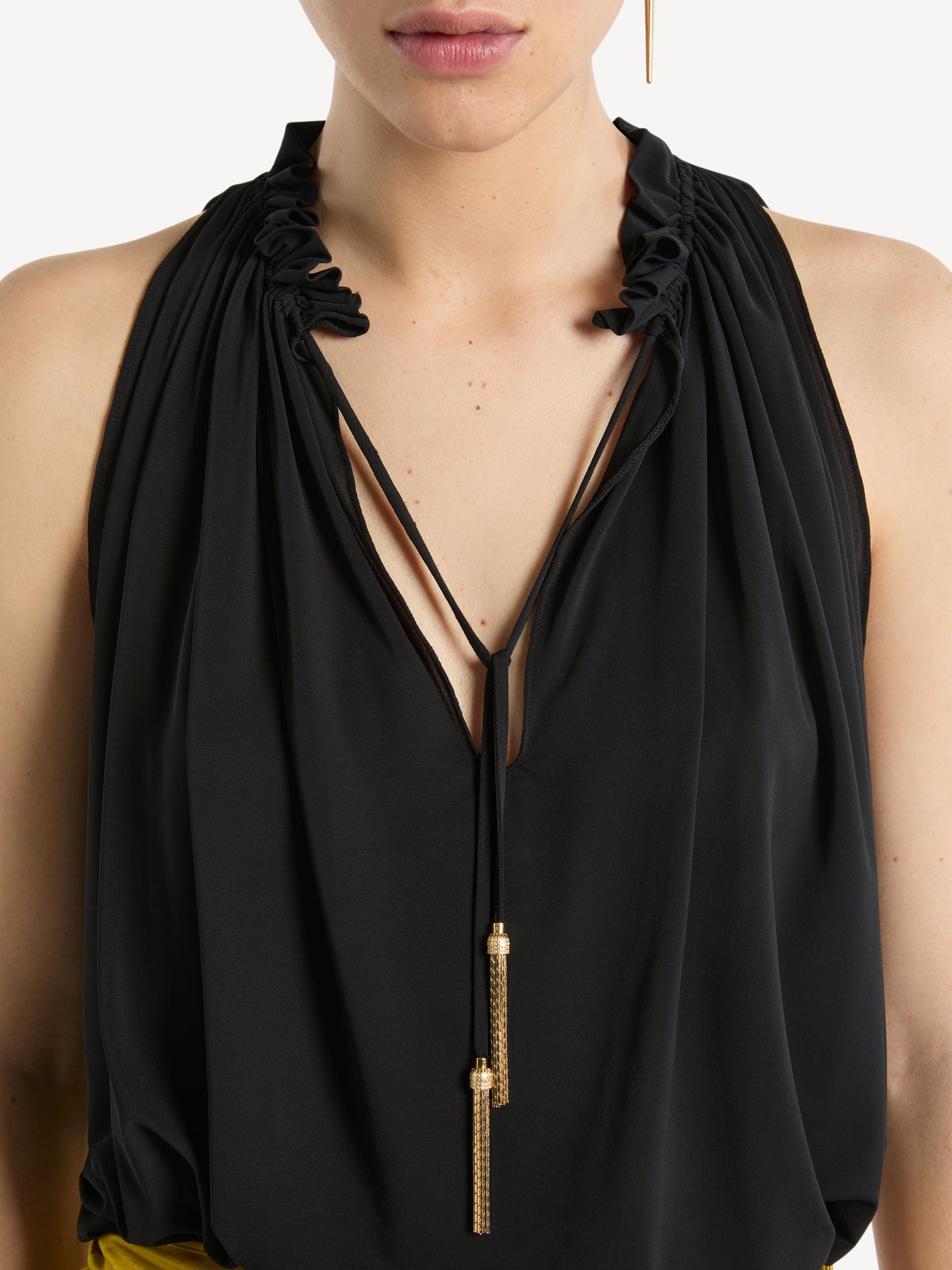 Pleated jersey top