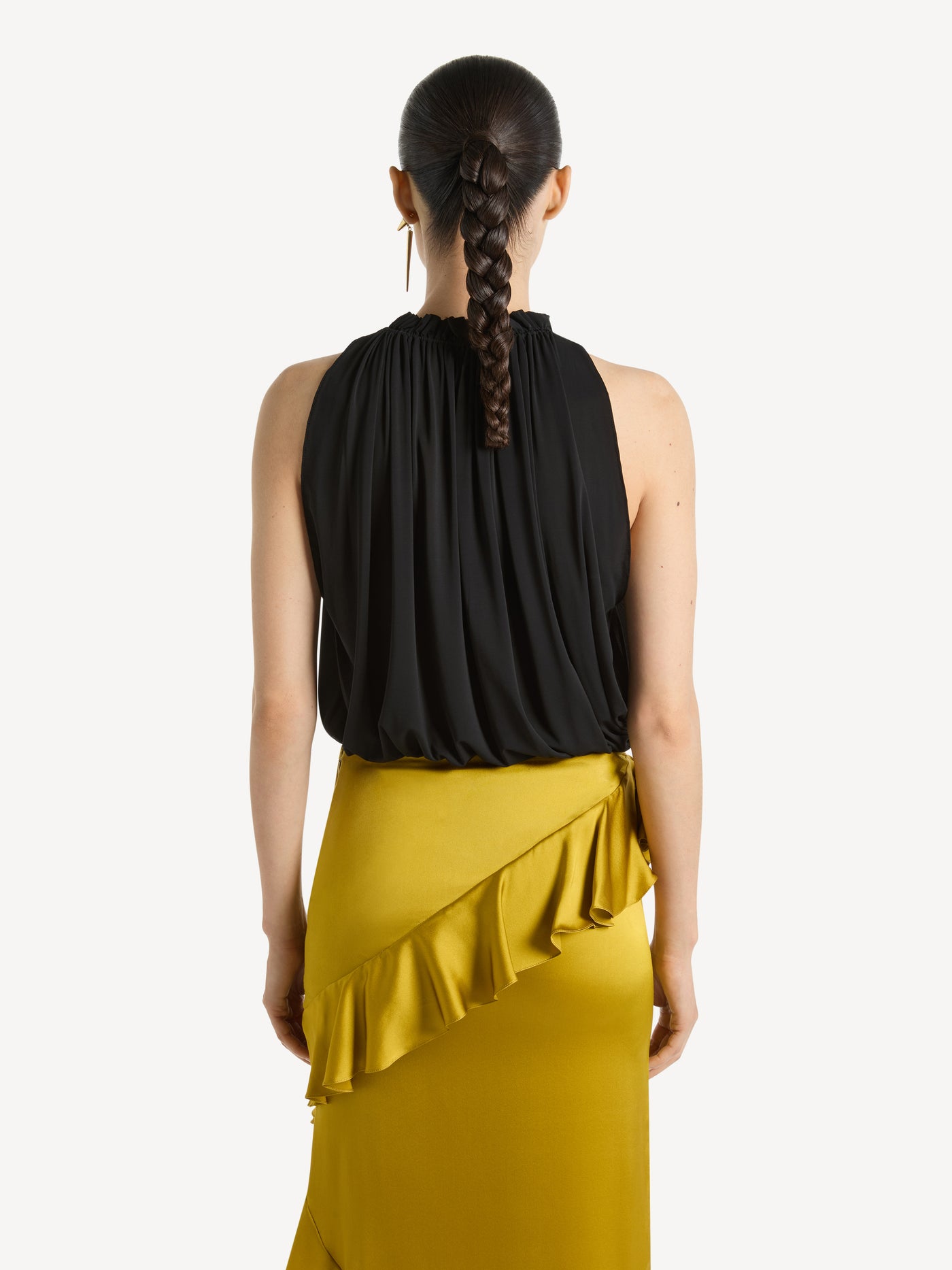 Pleated jersey top