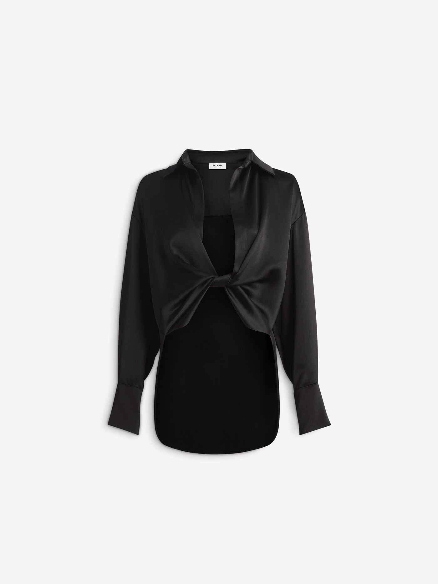 Satin blouse with twist detail