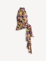 Draped velvet jacquard blouse