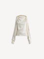 Draped cady crepe blouse with crystals