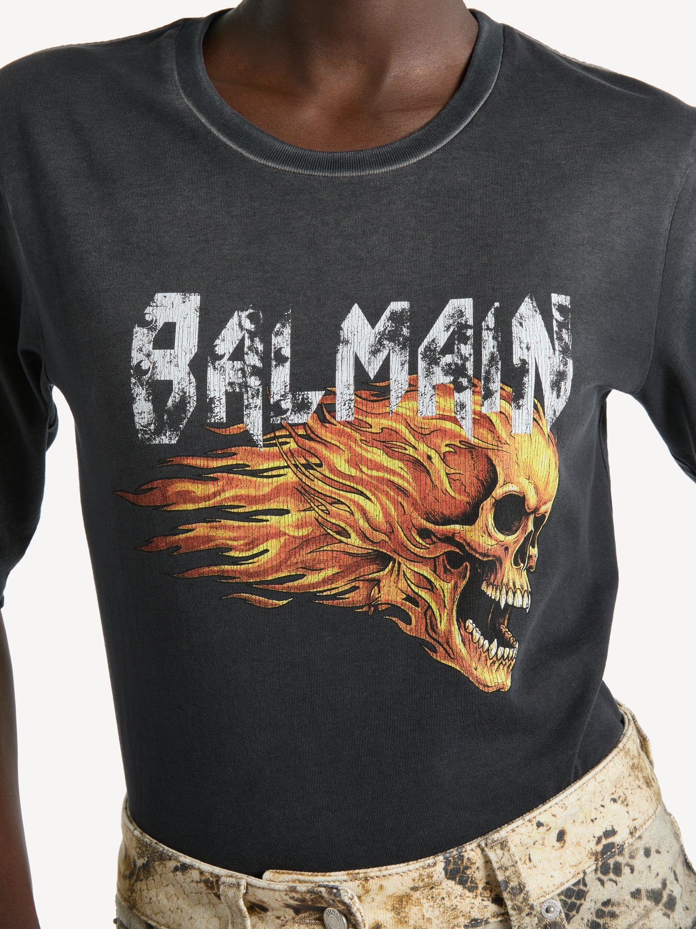 T-shirt with Flame Skull print