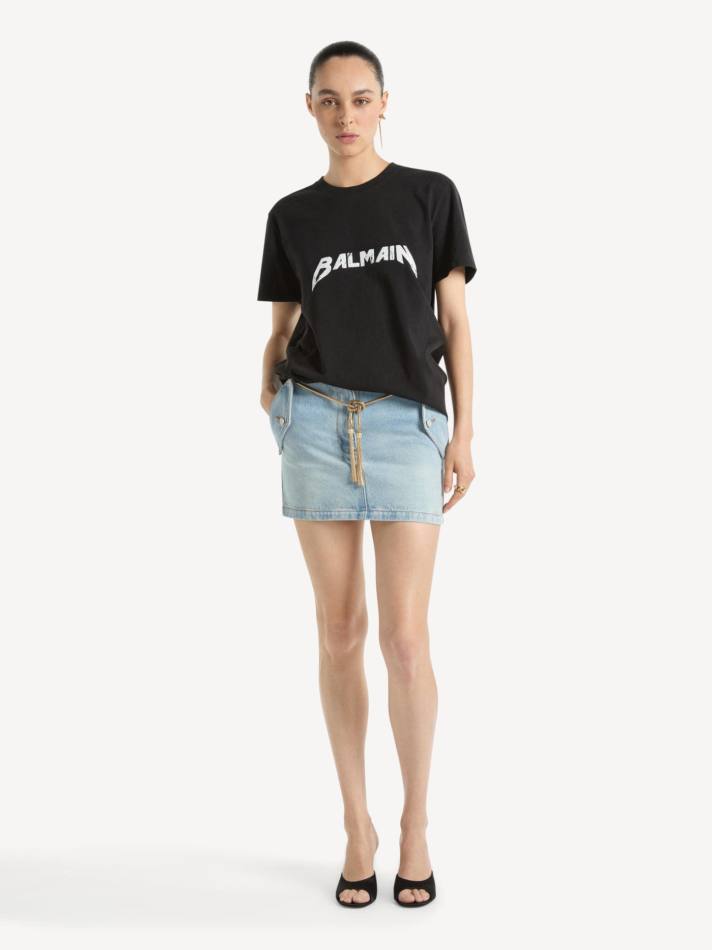 T-shirt with Balmain Band print