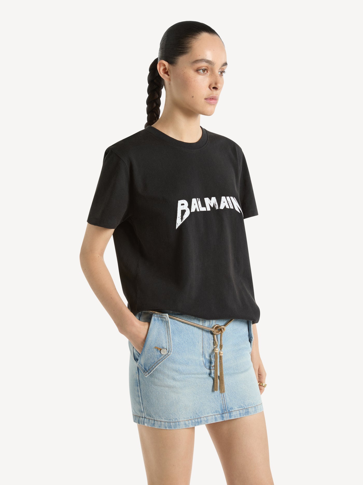 T-shirt with Balmain Band print