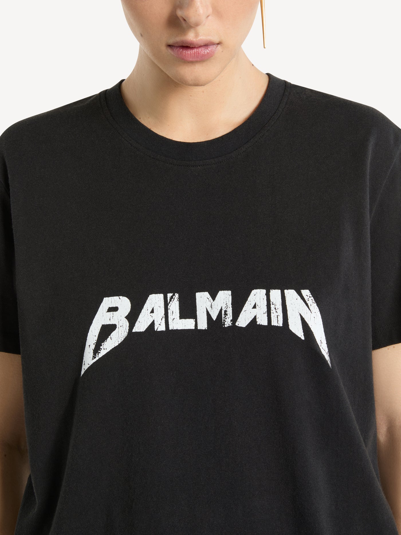 T-shirt with Balmain Band print
