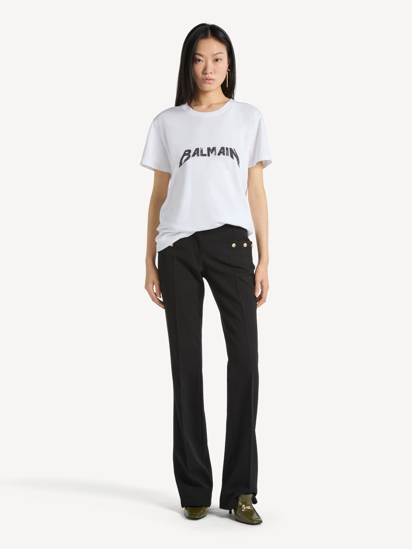 T-shirt with Balmain Band print