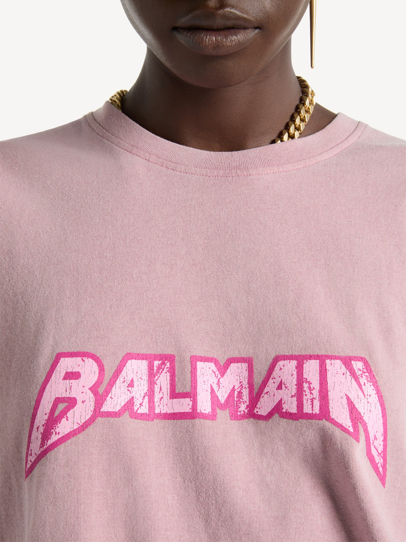T-shirt with Balmain Band print