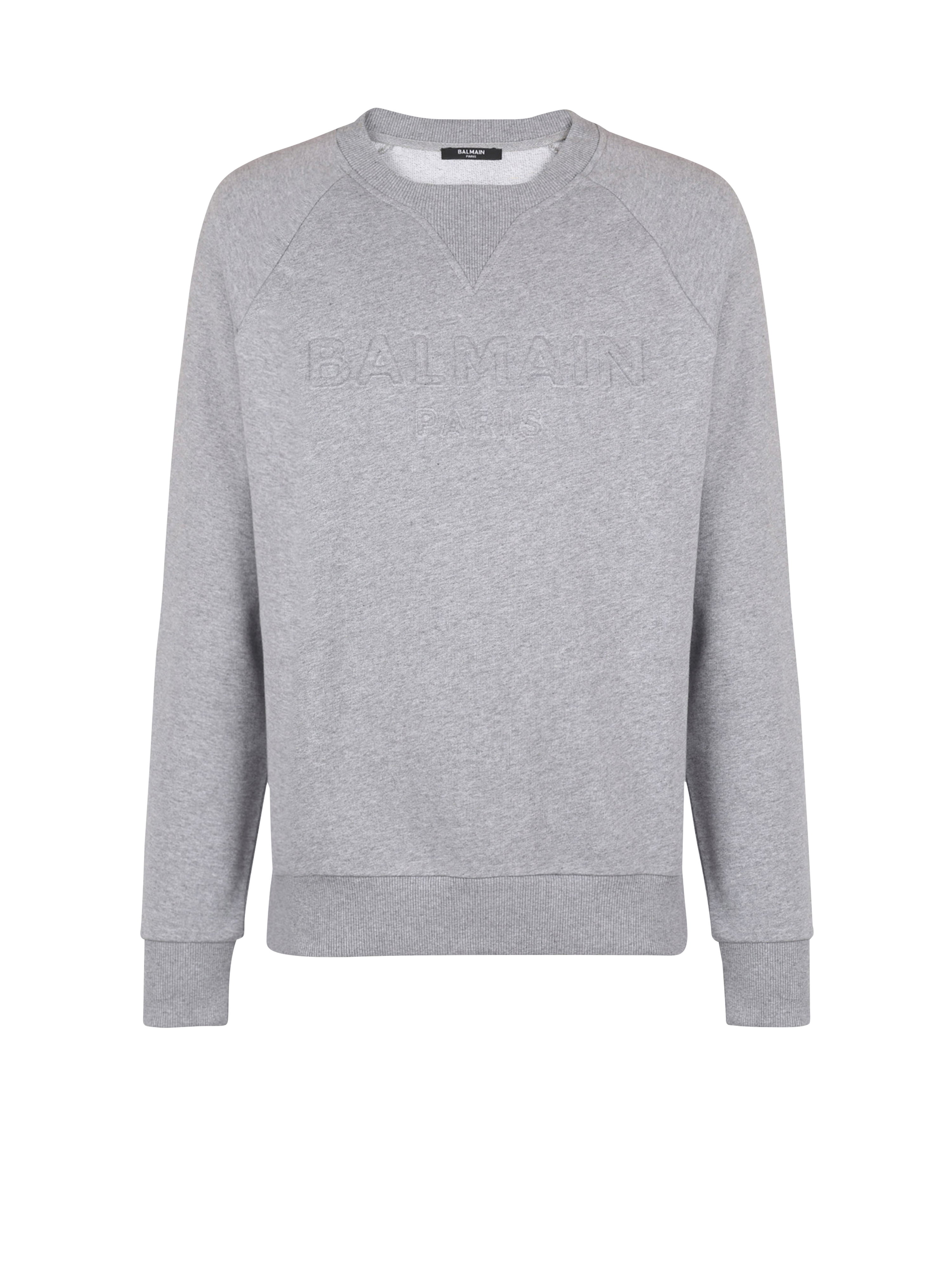 Cotton sweatshirt with embossed Balmain logo - Men | BALMAIN
