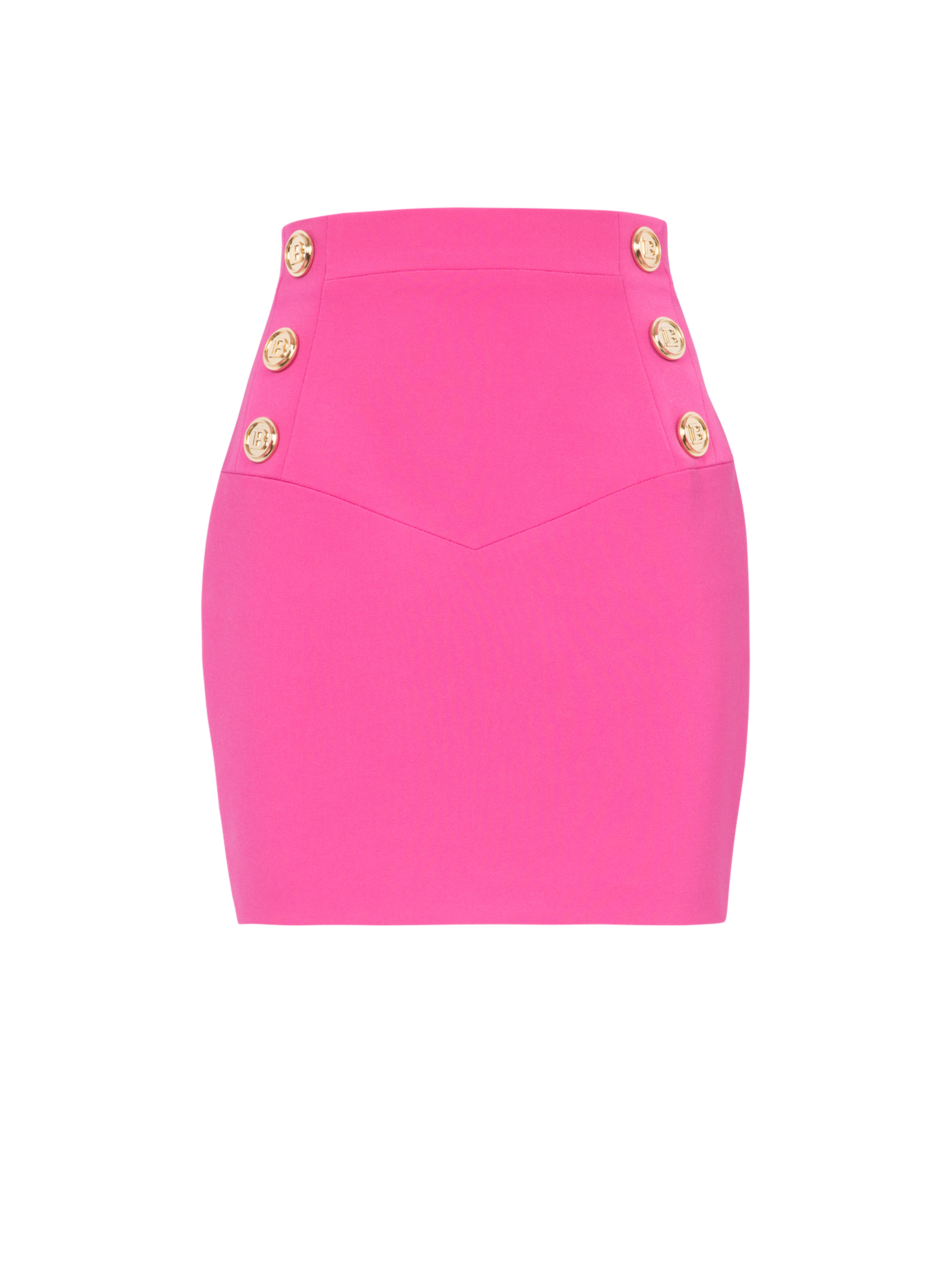 Short eco-designed crepe skirt, pink, hi-res