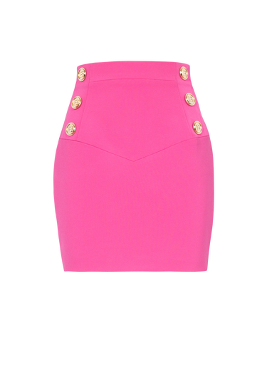 Short eco-designed crepe skirt